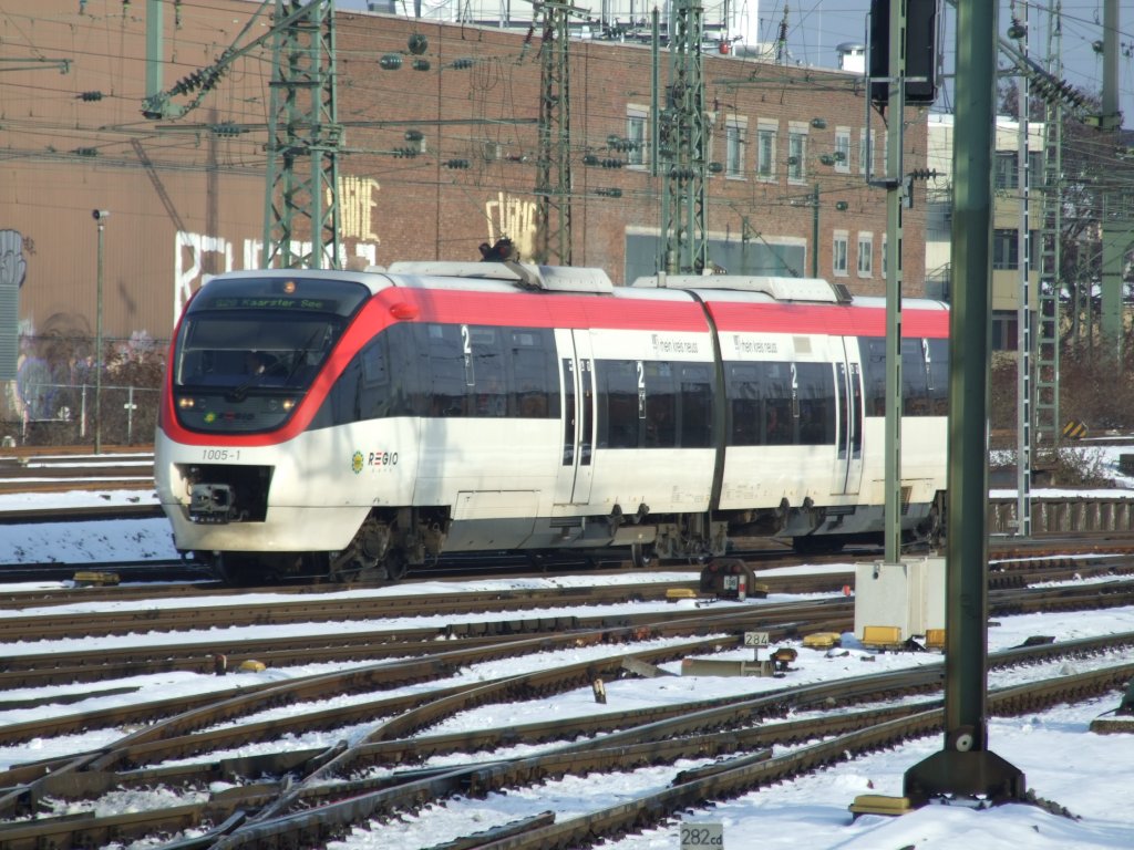 1005-1 der Regio Bahn am 31.1.10 in Dsseldorf Hbf
