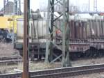 Der entgleiste Stahlwagen in Duisburg-Bissingheim