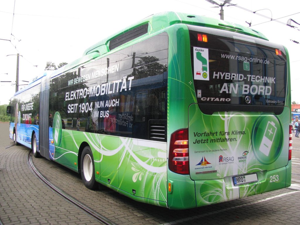 Gelenkomnibus MB ... Citaro  der Firma  RSAG  aus der Hansestadt Rostock (HRO) anl��lich 130 Jahre Strba in Rostock [27.08.2011]
