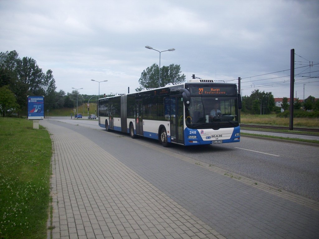 MAN Lion's City der Rostocker Stra�enbahn AG in Rostock. 

