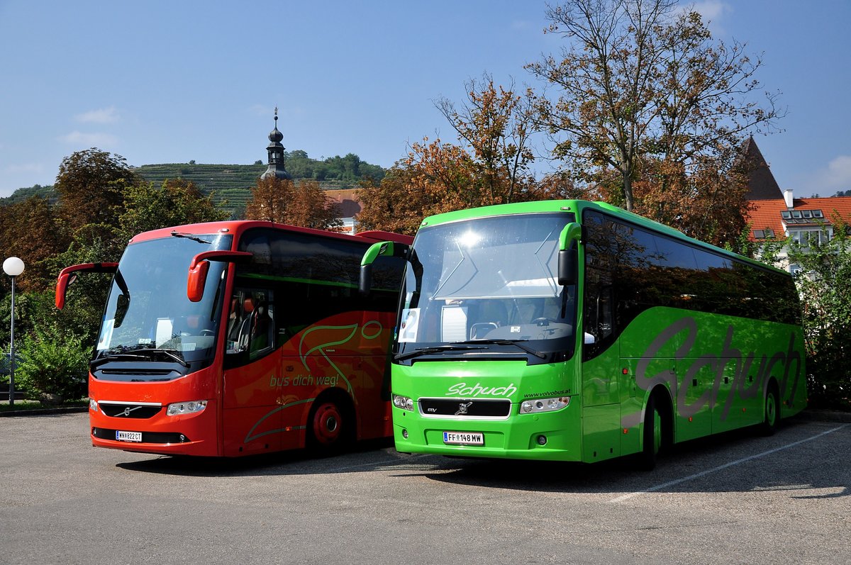 2 Volvo 9700 von Schuch Reisen aus �sterreich in Krems.