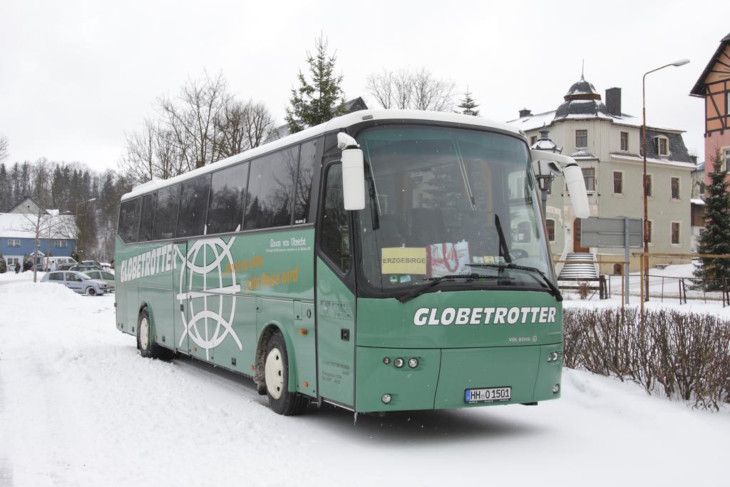 Bova Futura 
Dieser Bova Futura Reisebus des Unternehmen Globetrotter stand am 7.12.2013 
am Bahnhof in Neuhausen im Erzgebirge.