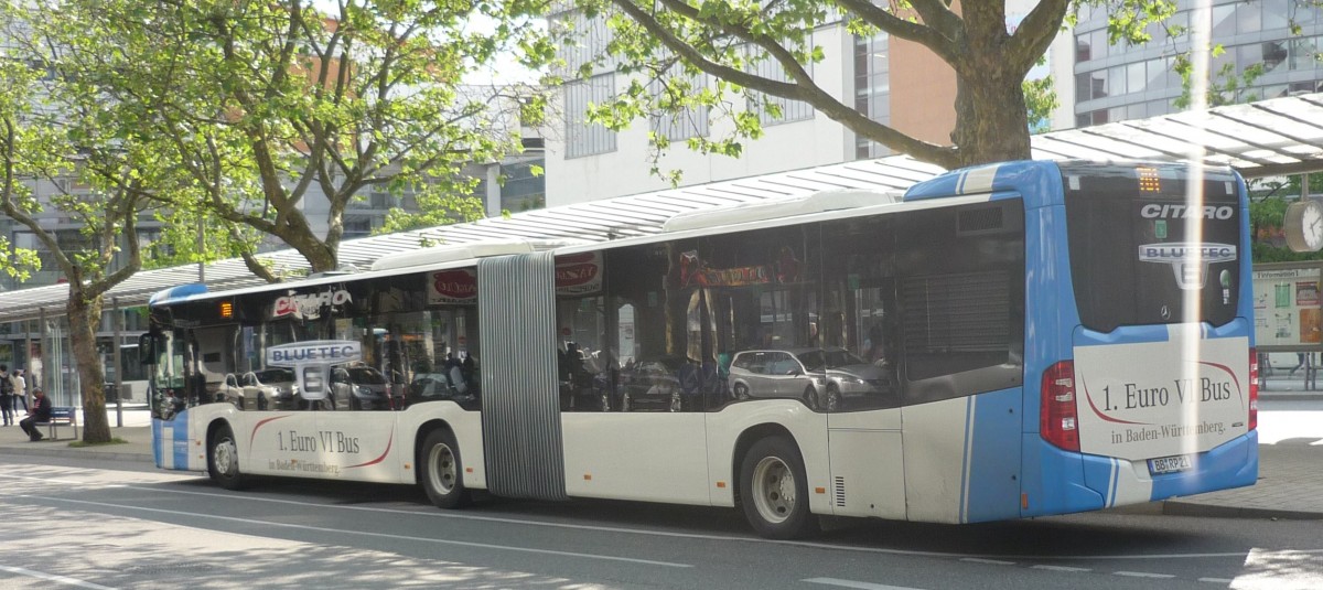 Der 1. MB-Citaro2 mit Euro6 Motor,in BW. der Fa. Pflieger, B�blingen.Am ZOB in Sindelfingen.