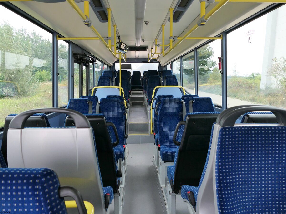 Der Fahrgastraum eines Iveco Crossway der MVVG in Waren.