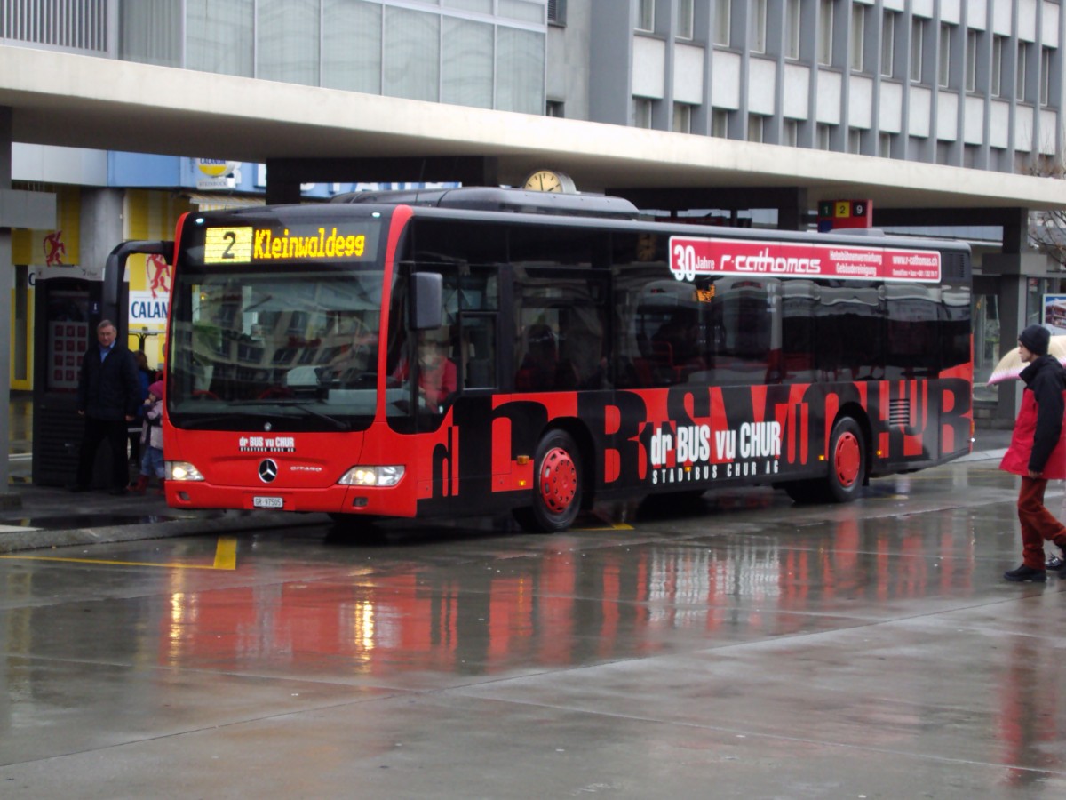 DR BUS VU CHUR-Mercedes Citaro Baujahr 2009 am Bahnhof Chur am 15.2.14.�