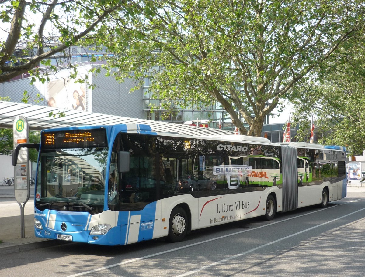 Erster MB-Citaro C2 mit Euro6 Motor in BW der Fa. Pflieger, B�blingen. Am ZOB in Sindelfingen.