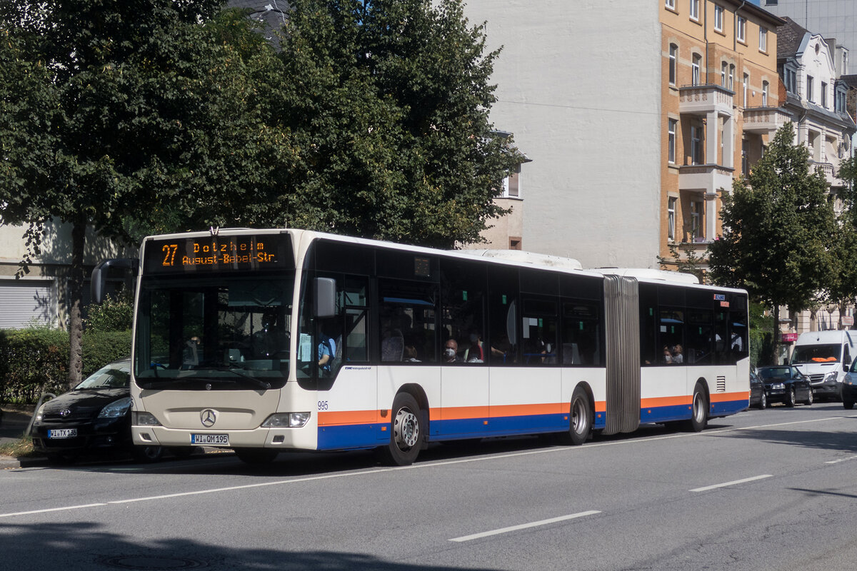 ESWE, Wiesbaden - Wagen 995 - WI-QM 195 - Mercedes-Benz O 530 Citaro Facelift G (2009) - exReal - Wiesbaden, 04.09.2021