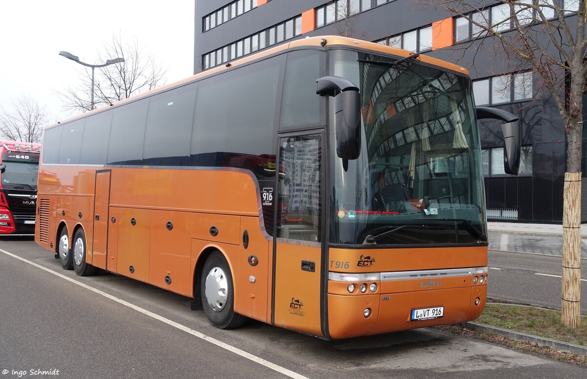 Europe Coach Travel (ECT) aus Wurzen | L-VT 916 | Van Hool T 916 Astronef | 10.02.2019 in Böblingen