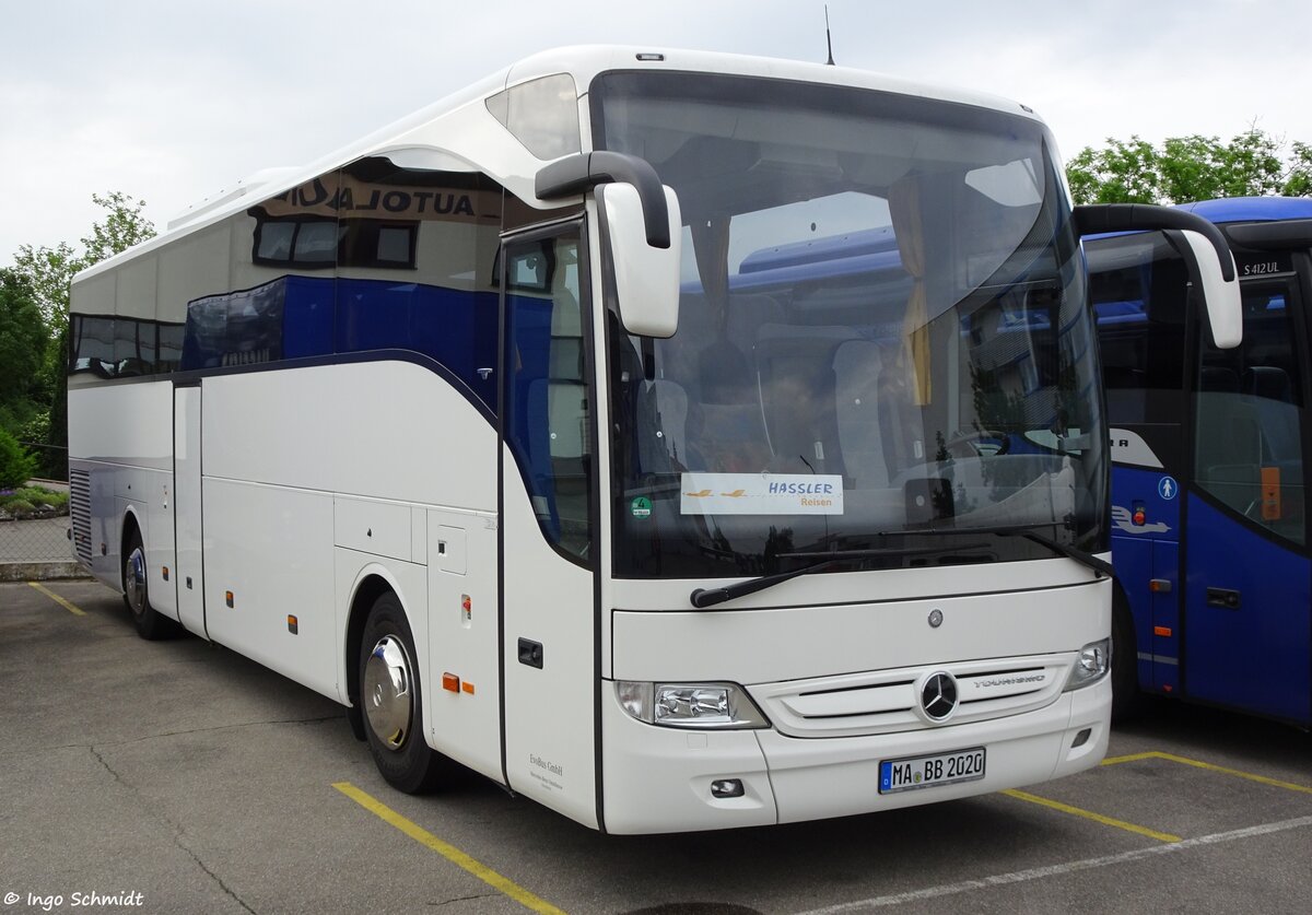EvoBus - Daimler Buses Service Center Mannheim | Leihgabe an Hassler Reisen aus Sindelfingen | MA-BB 2020 | Mercedes-Benz Tourismo II RHD | 05.06.2016 in Böblingen