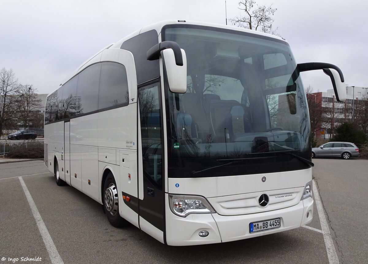 EvoBus - Daimler Buses Service Center Mannheim | MA-BB 4455 | Mercedes-Benz Travego II RHD | 14.01.2018 in Sindelfingen