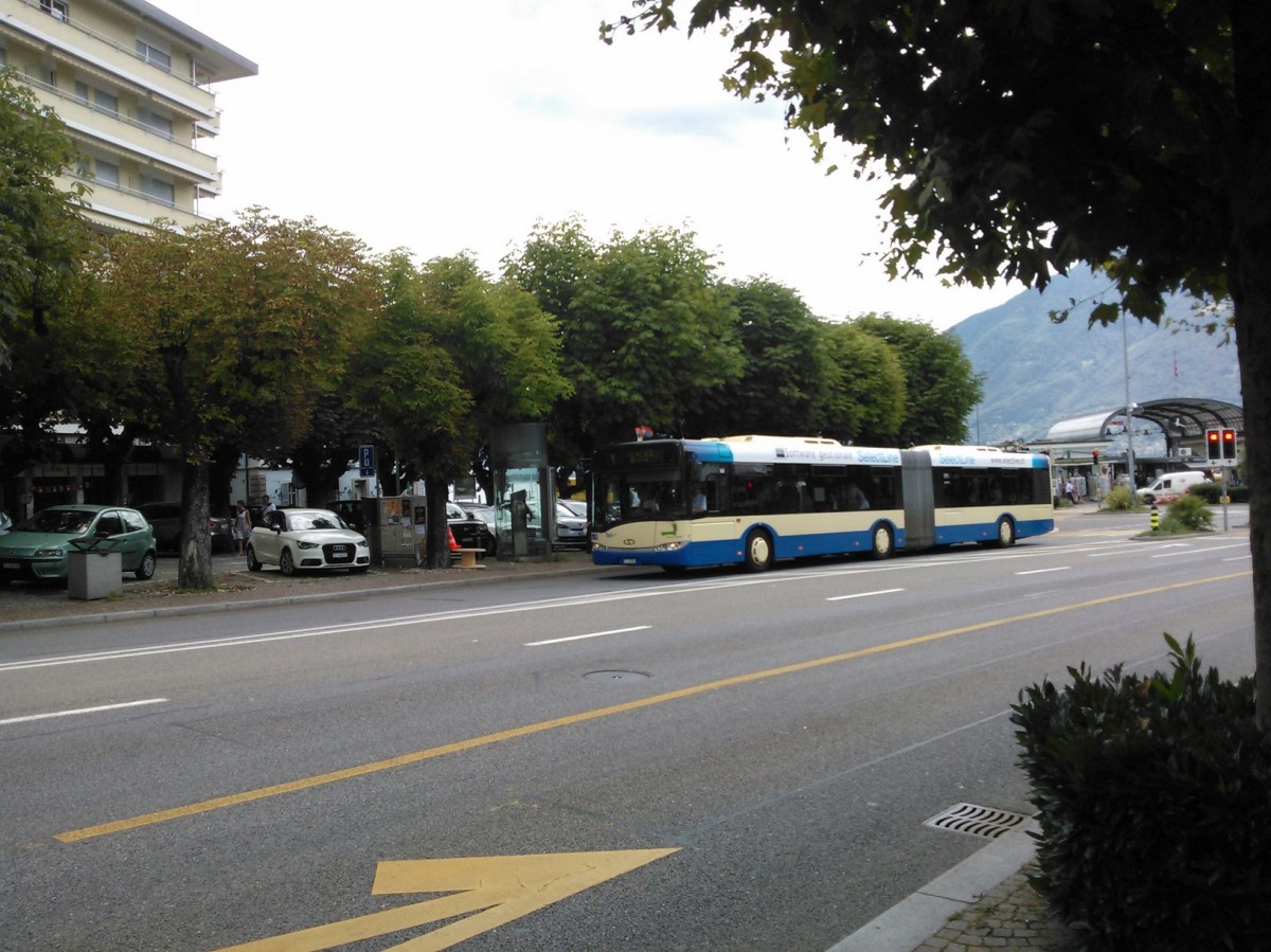 FART-Solaris Urbino unterwegs in der Naehe der Haltestelle Locarno,Casino am 22.7.14.