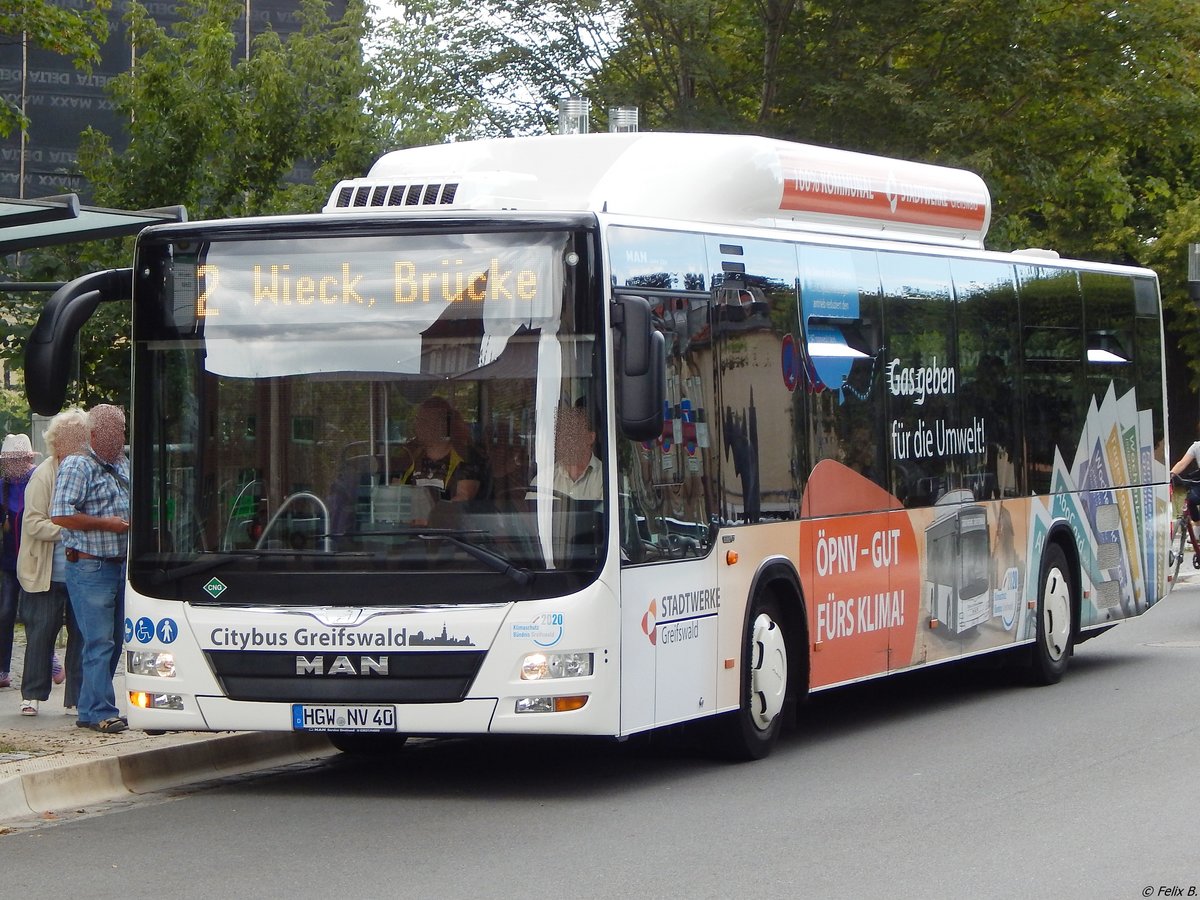 MAN Lion's City CNG der Stadtwerke Greifswald in Greifswald.