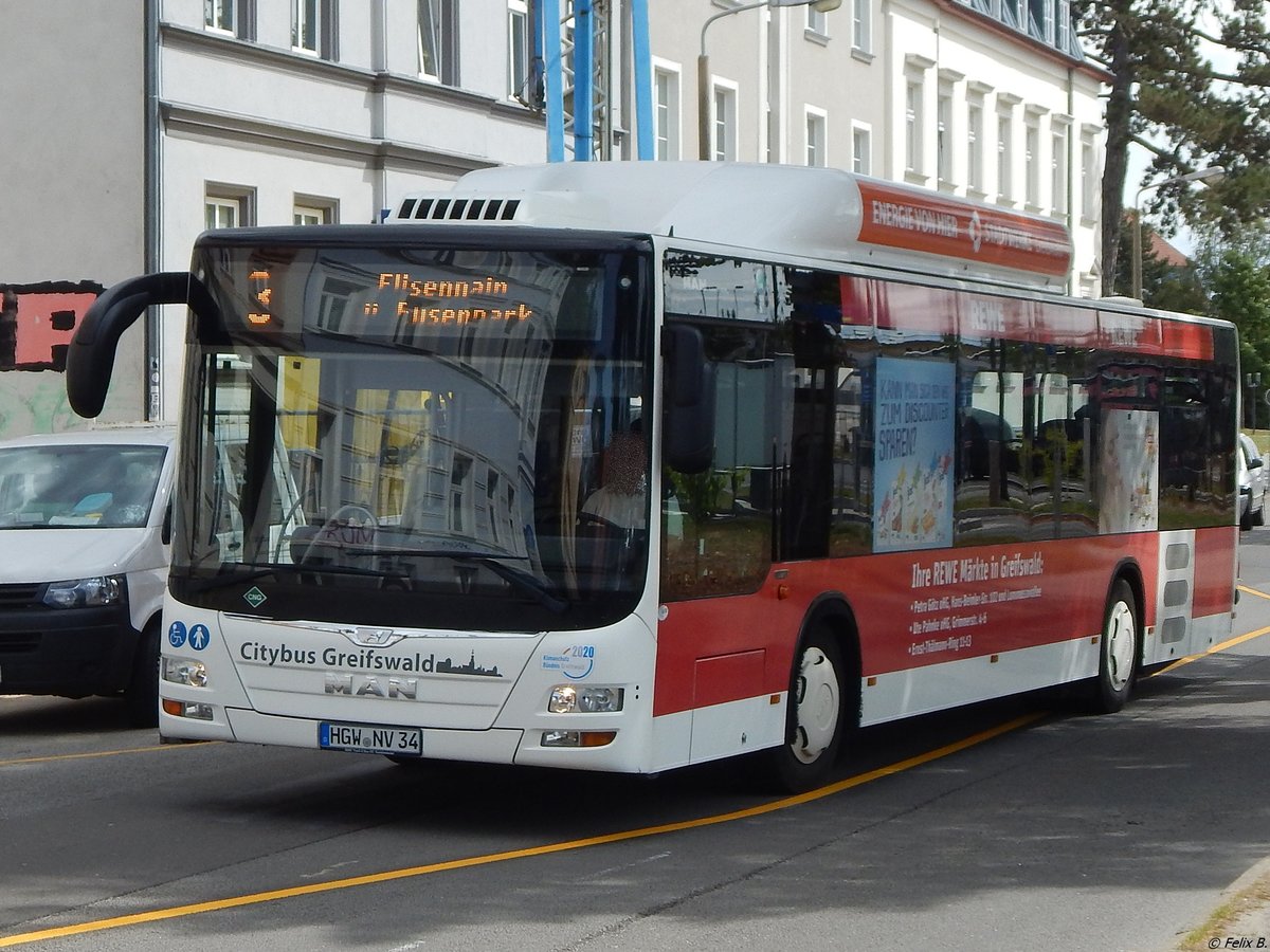 MAN Lion's City CNG der Stadtwerke Greifswald in Greifswald.