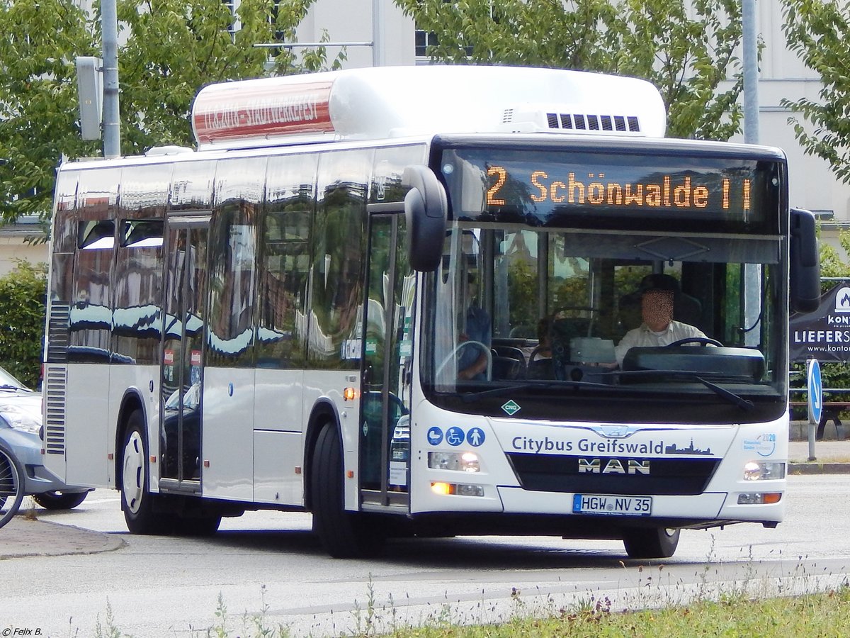 MAN Lion's City CNG der Stadtwerke Greifswald in Greifswald.