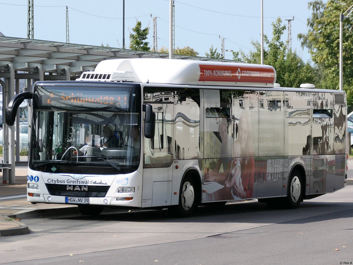 MAN Lion's City CNG der Stadtwerke Greifswald in Greifswald.