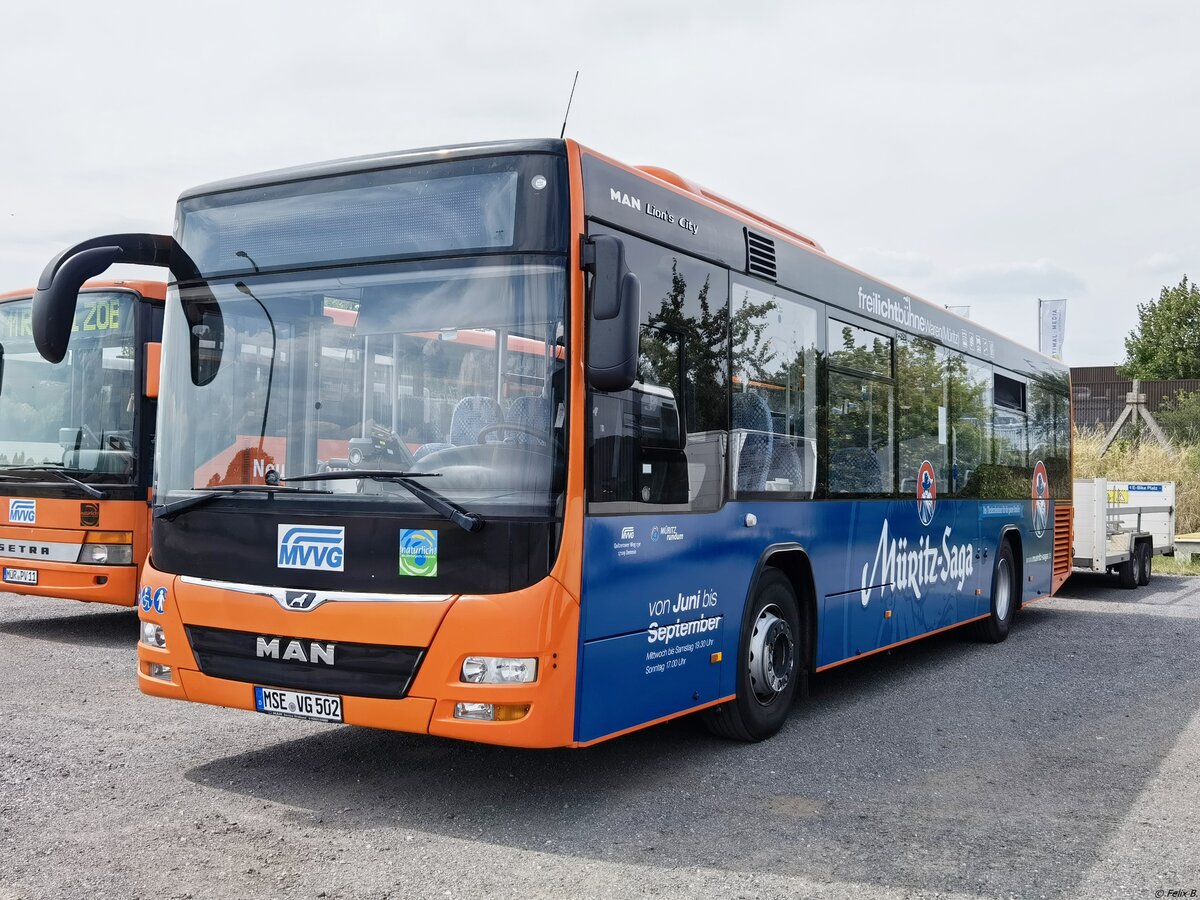 MAN Lion's City LE Ü mit Fahrradanhänger der MVVG in Röbel.