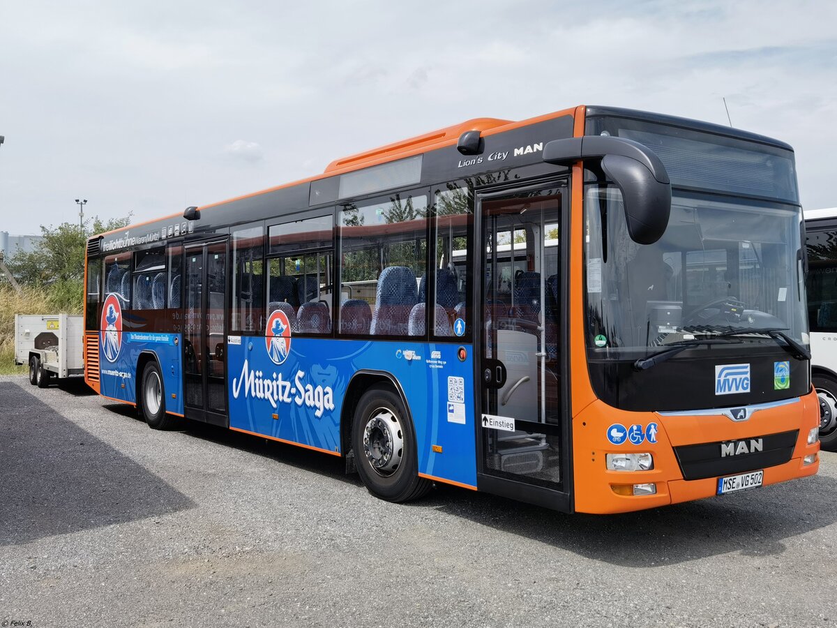 MAN Lion's City LE Ü mit Fahrradanhänger der MVVG in Röbel.