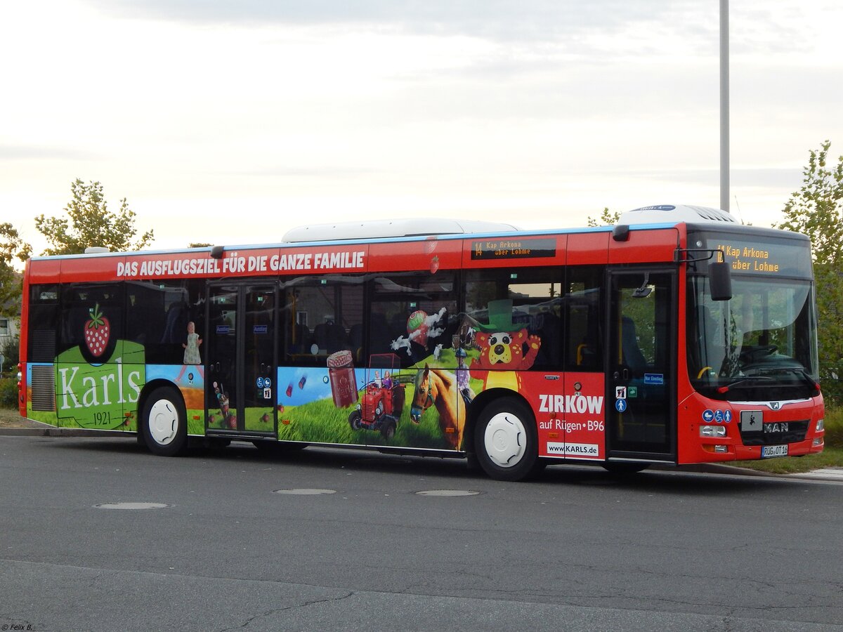 MAN Lion's City der Oppermann Transporte aus Deutschland in Sassnitz.