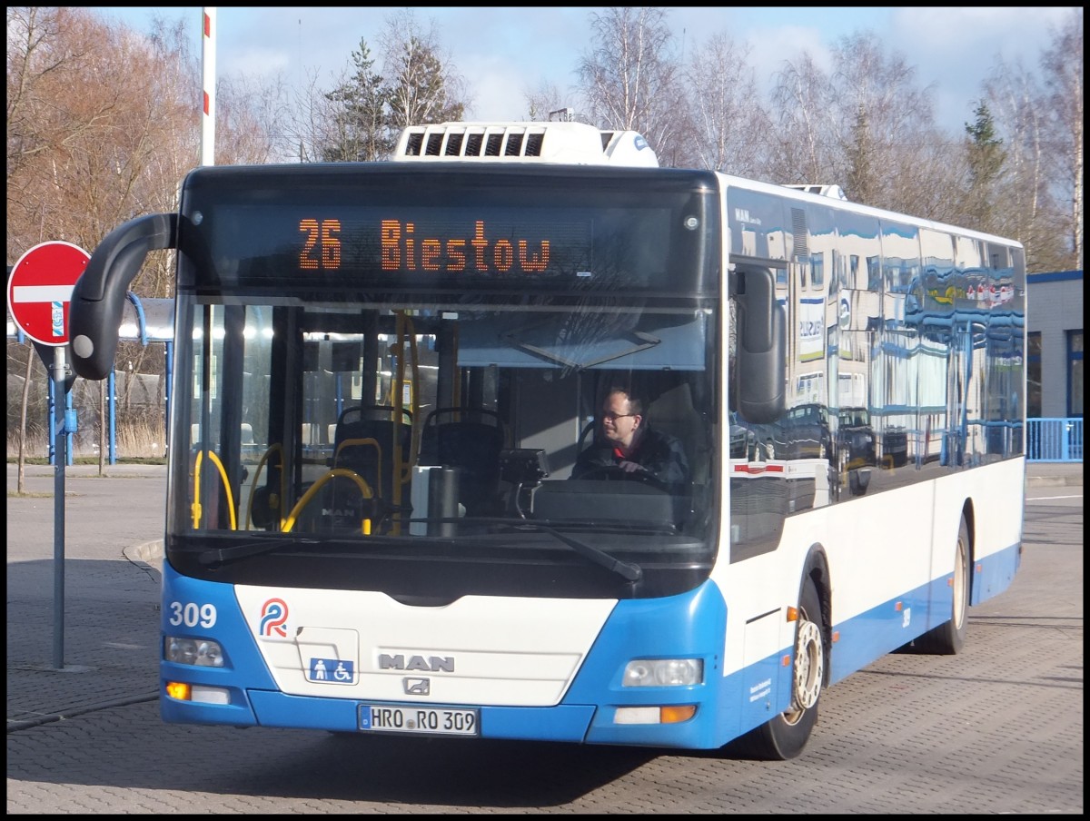 MAN Lion's City der Rostocker Stra�enbahn AG in Rostock.