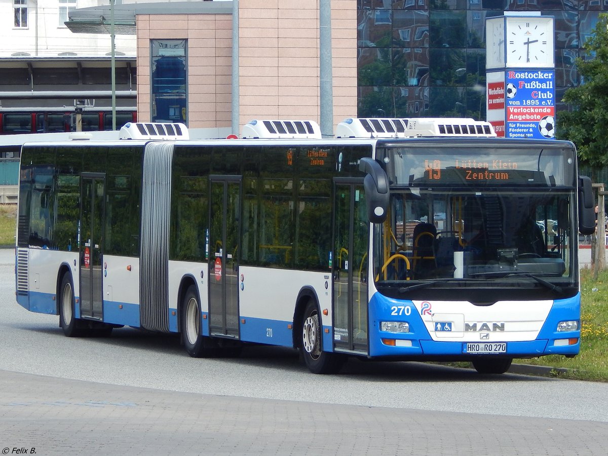 MAN Lion's City der Rostocker Straßenbahn AG in Rostock.
