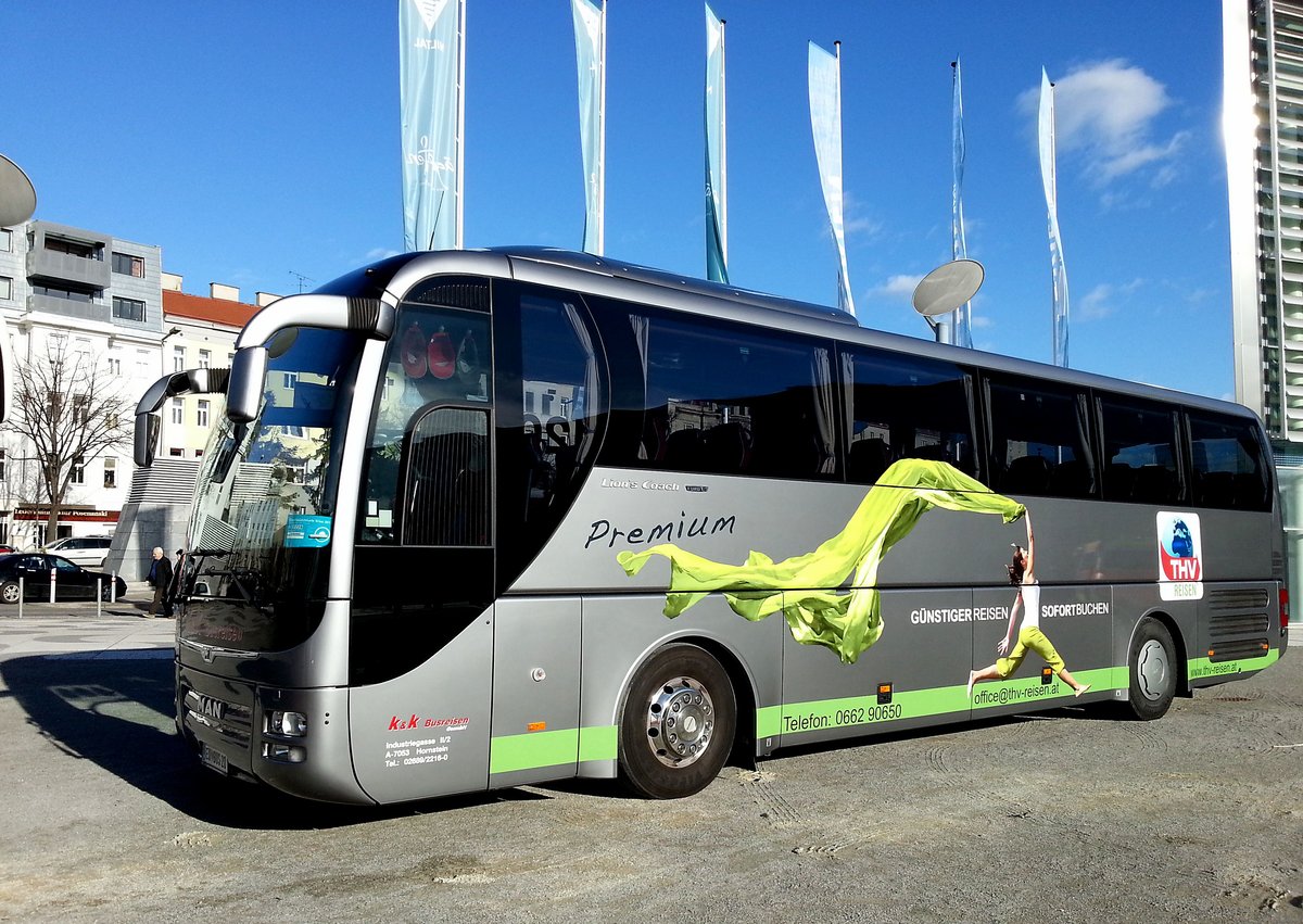 MAN Lions Coach von k & k Busreisen aus �sterreich in Wien gesehen.