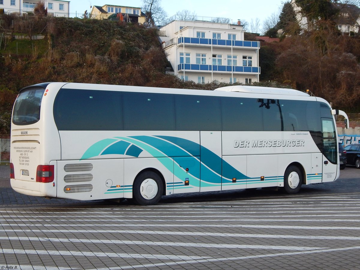 MAN Lion's Coach von Personennahverkehrsgesellschaft Merseburg-Querfurt mbH aus Deutschland im Stadthafen Sassnitz.
