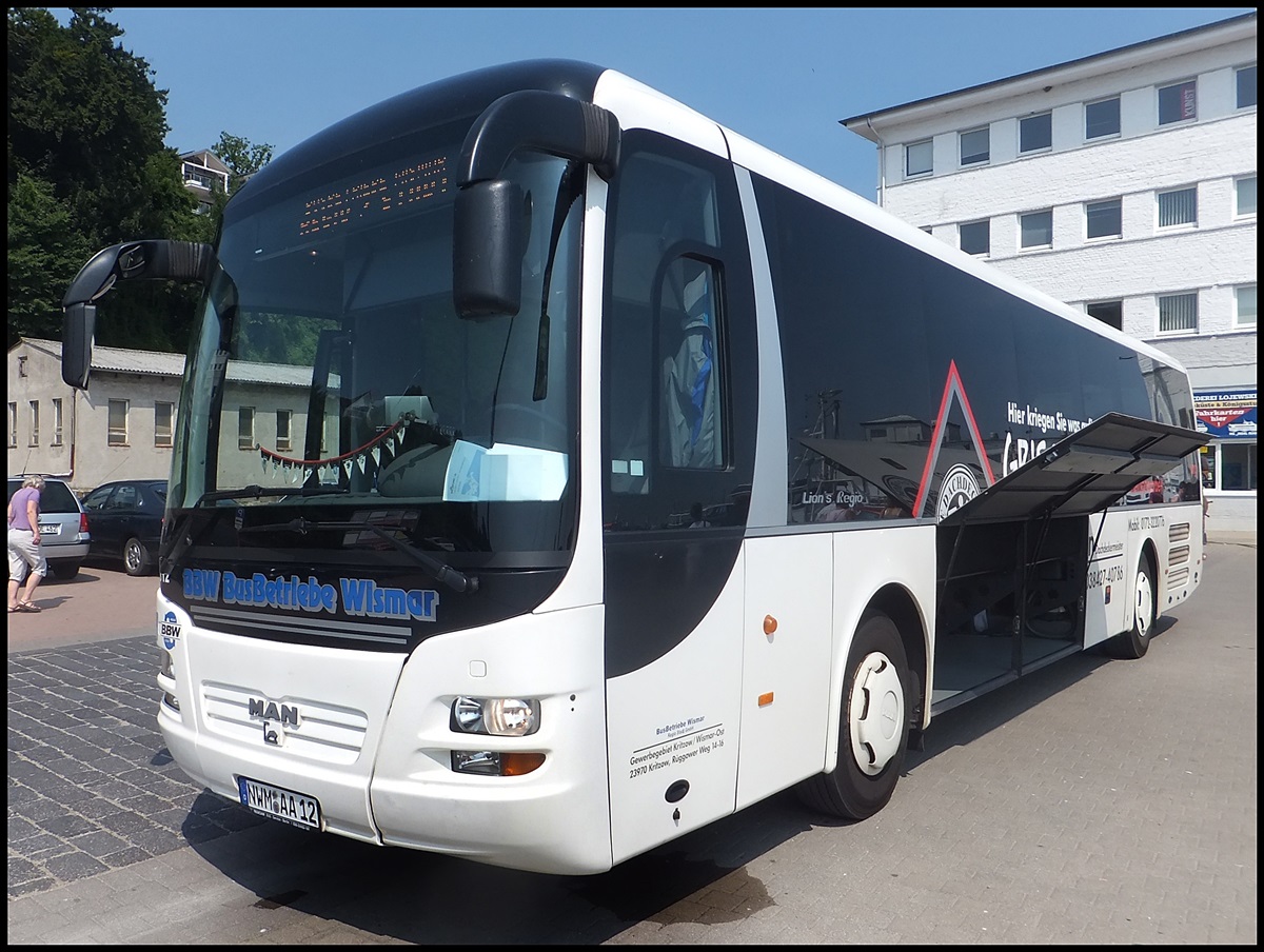 MAN Lion's Regio der BBW BusBetriebe Wismar im Stadthafen Sassnitz.
