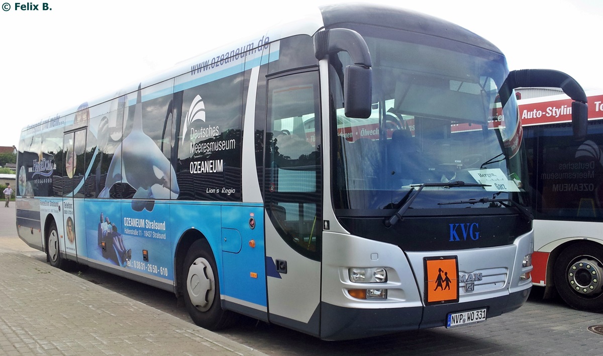 MAN Lion's Regio der Kraftverkehrsgesellschaft mbH Ribnitz-Damgarten (ex. Osteebus) in Bergen.