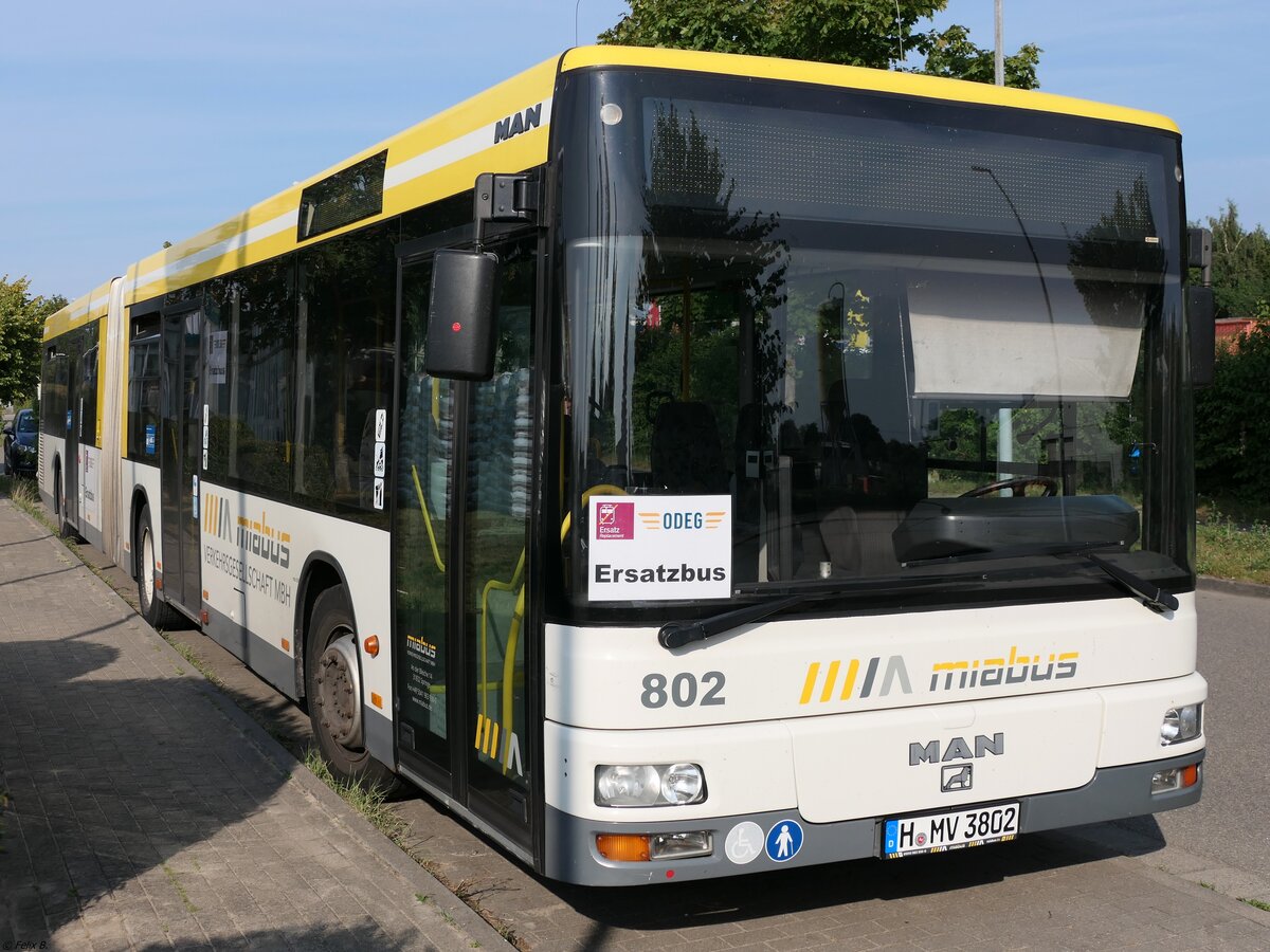 MAN Niederflurbus 2. Generation von Miabus aus Deutschland (ex WestVerkehr HS-KW 185) im Gewerbegebiet Sassnitz.
