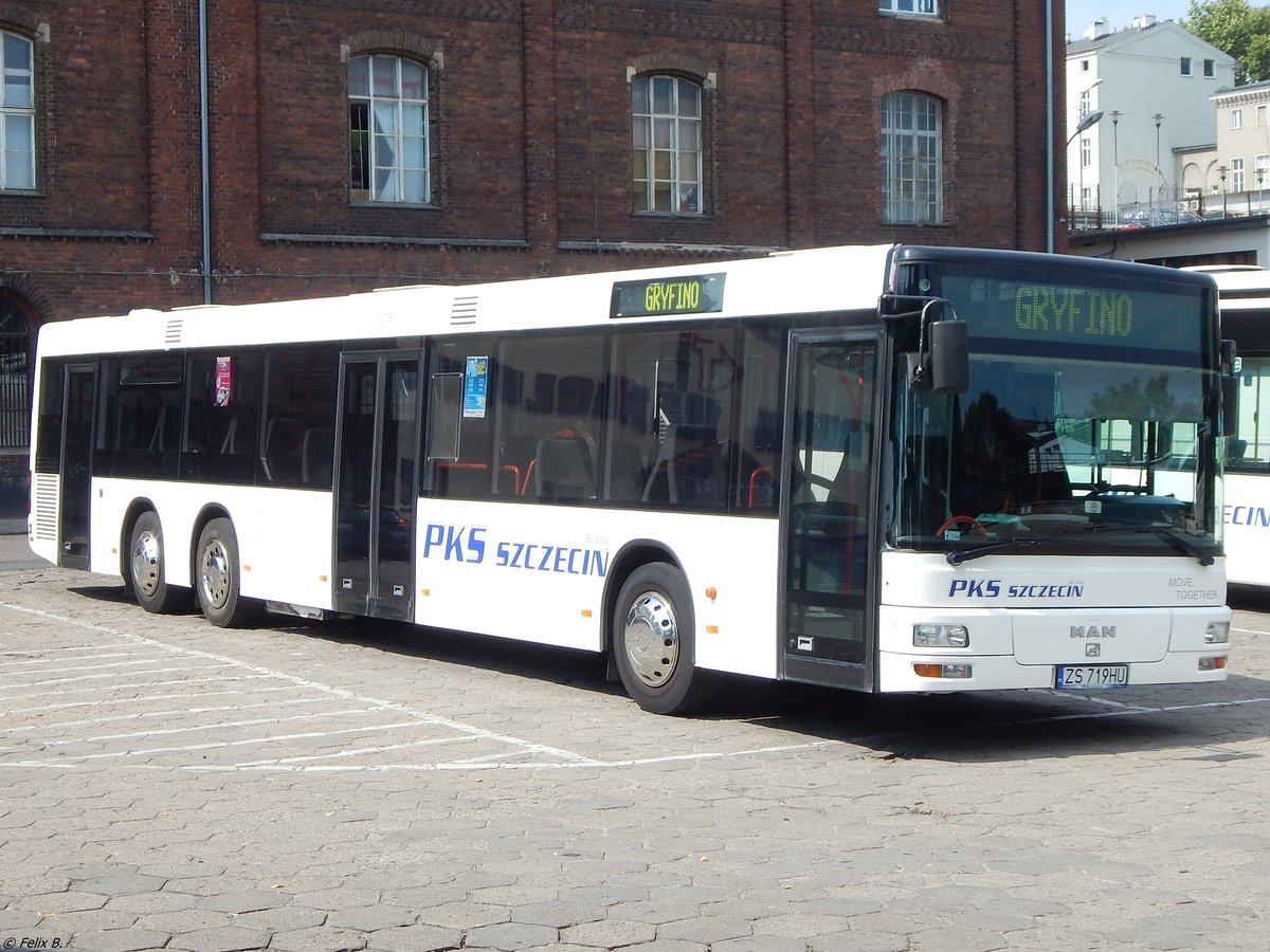 MAN Niederflurbus 2. Generation von PKS Szczecin aus Polen in Stettin.