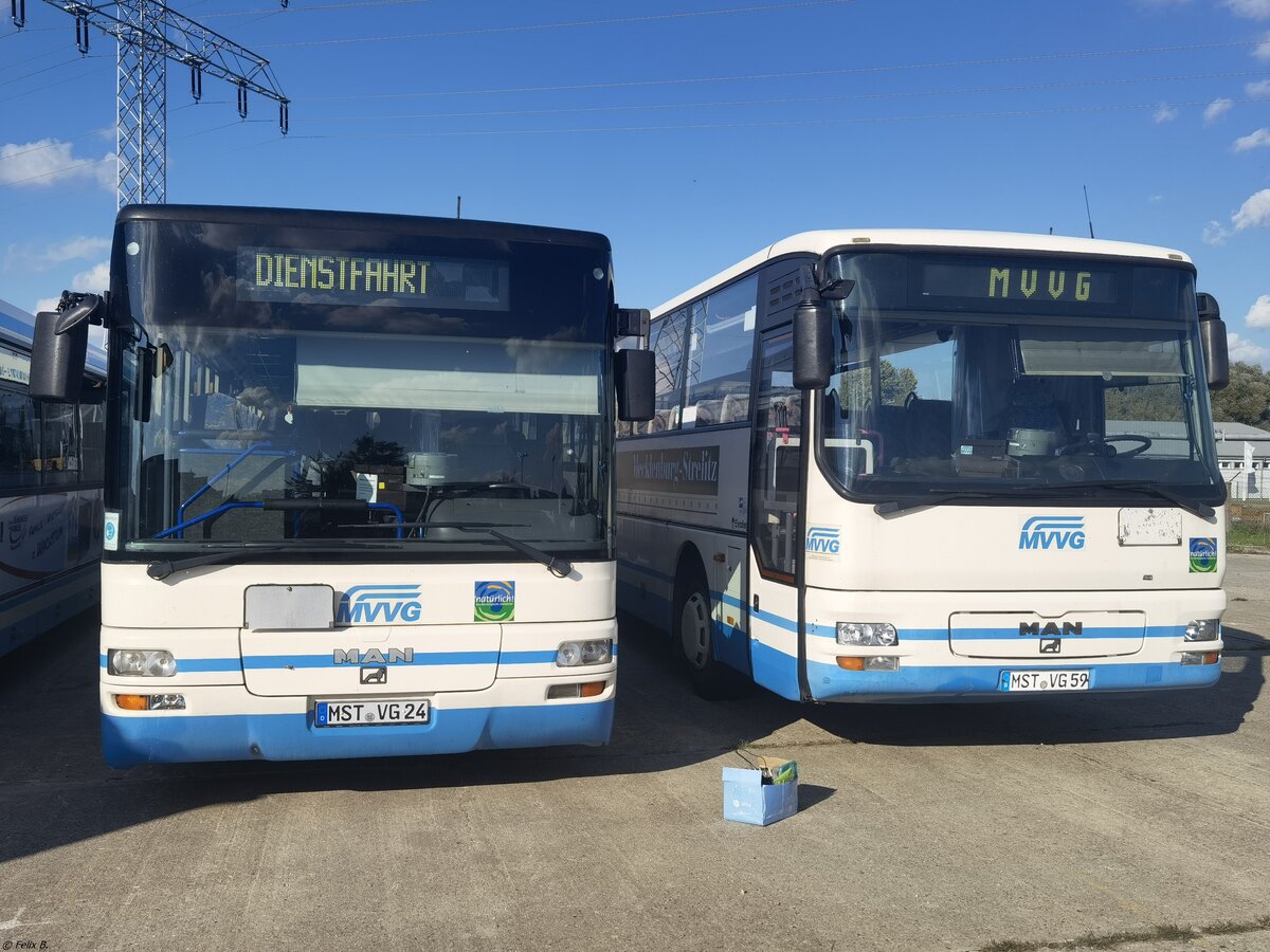 MAN SÜ 283 und MAN ÜL 313 der MVVG in Neubrandenburg.