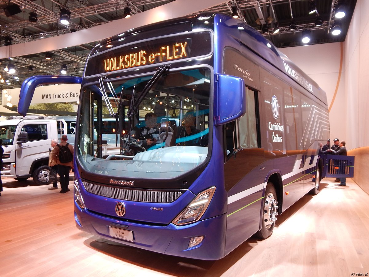 Marcopolo Torino Volksbus e-Flex Vorführwagen in Hannover auf der IAA.