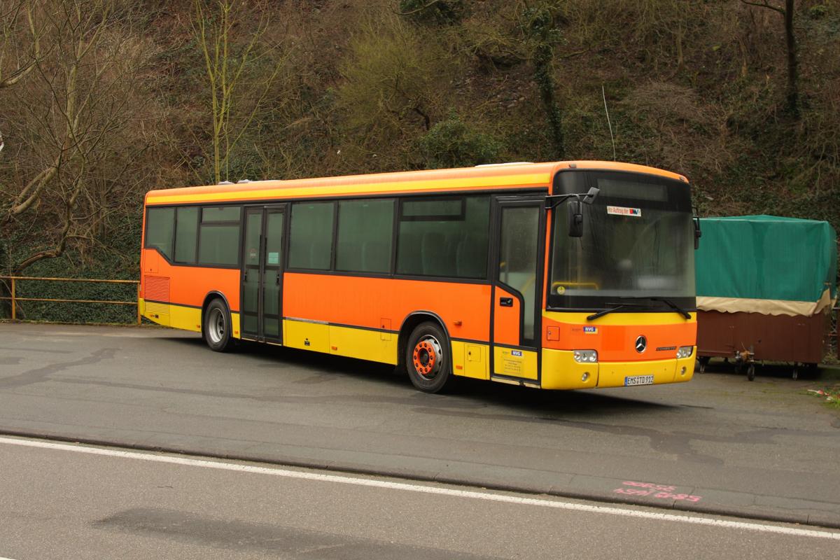 Mercedes Benz Conecto Linienbus f�r die NVG. Aufgenommen am 2.2.2014 in Sankt Goarshausen.