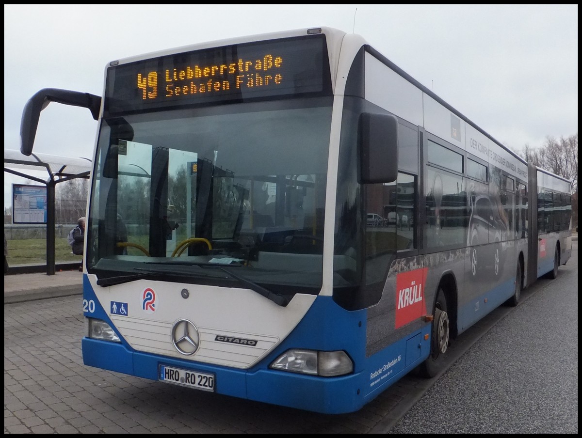 Mercedes Citaro I der Rostocker Stra�enbahn AG in Rostock.