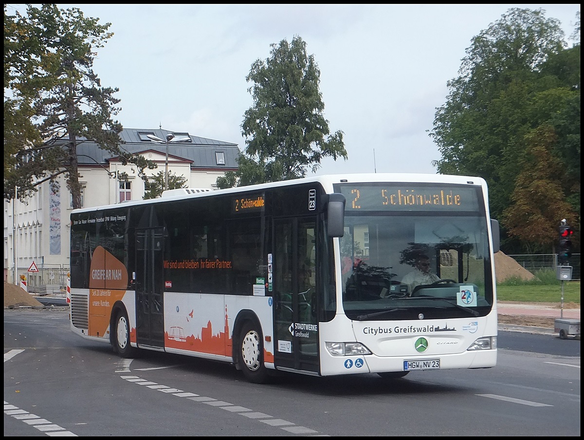 Mercedes Citaro II der Stadtwerke Greifswald in Greifswald.