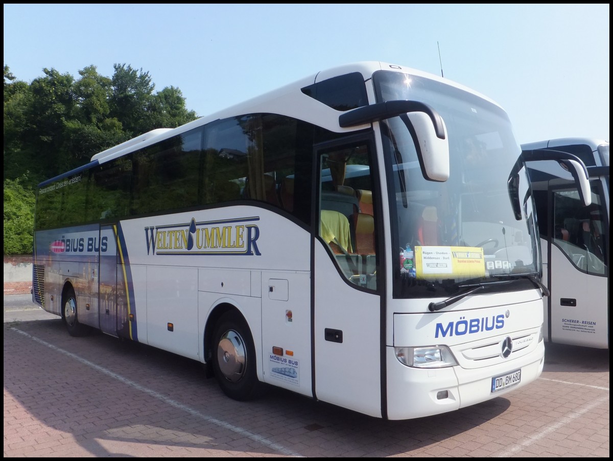 Mercedes Tourismo von M�bius/Weltenbummler aus Deutschland im Stadthafen Sassnitz.