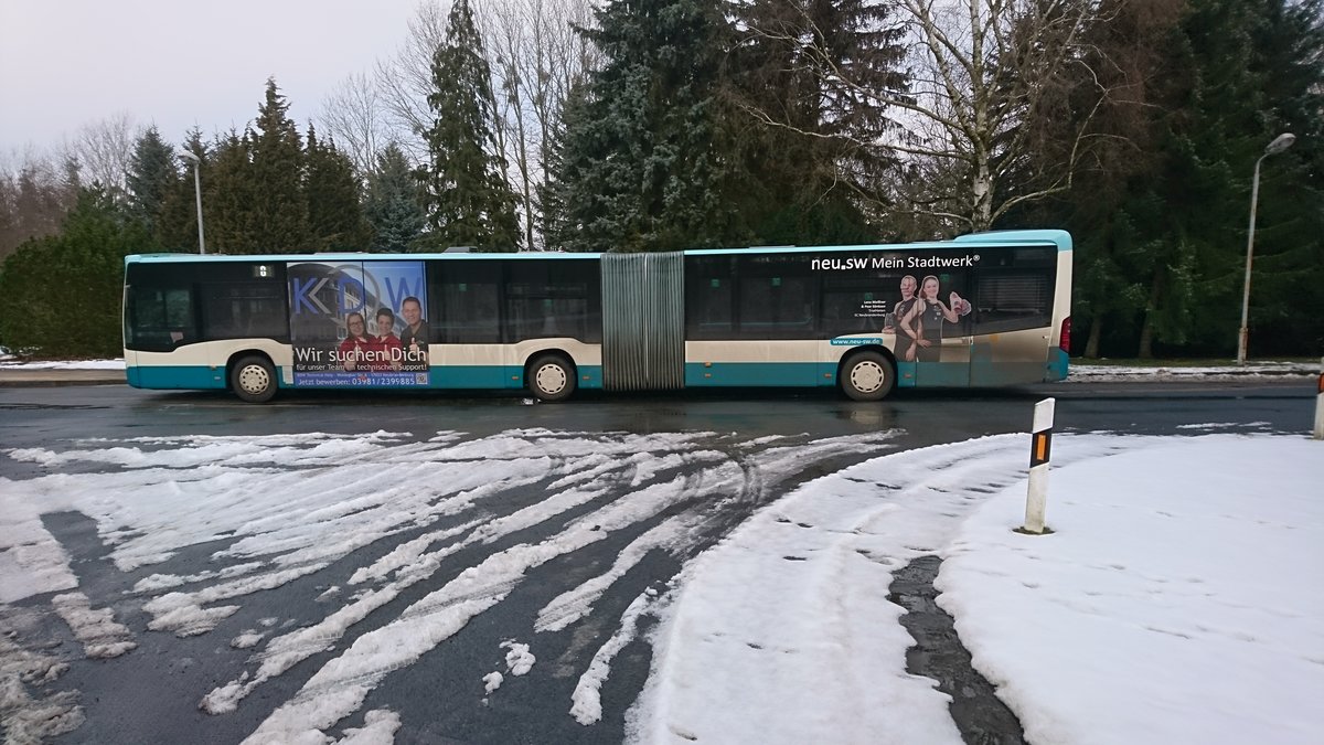 ....NB SW 595 mit seinem Traffic Board f�r das KDW (Callcenter)mit Sitz in Neubrandenburg und Neustrelitz (Januar 2017)