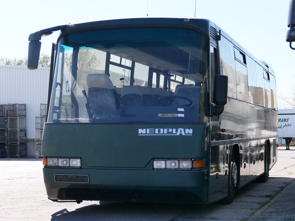Neoplan Transliner vermutlich ex Bundespolizei in Neubrandenburg.