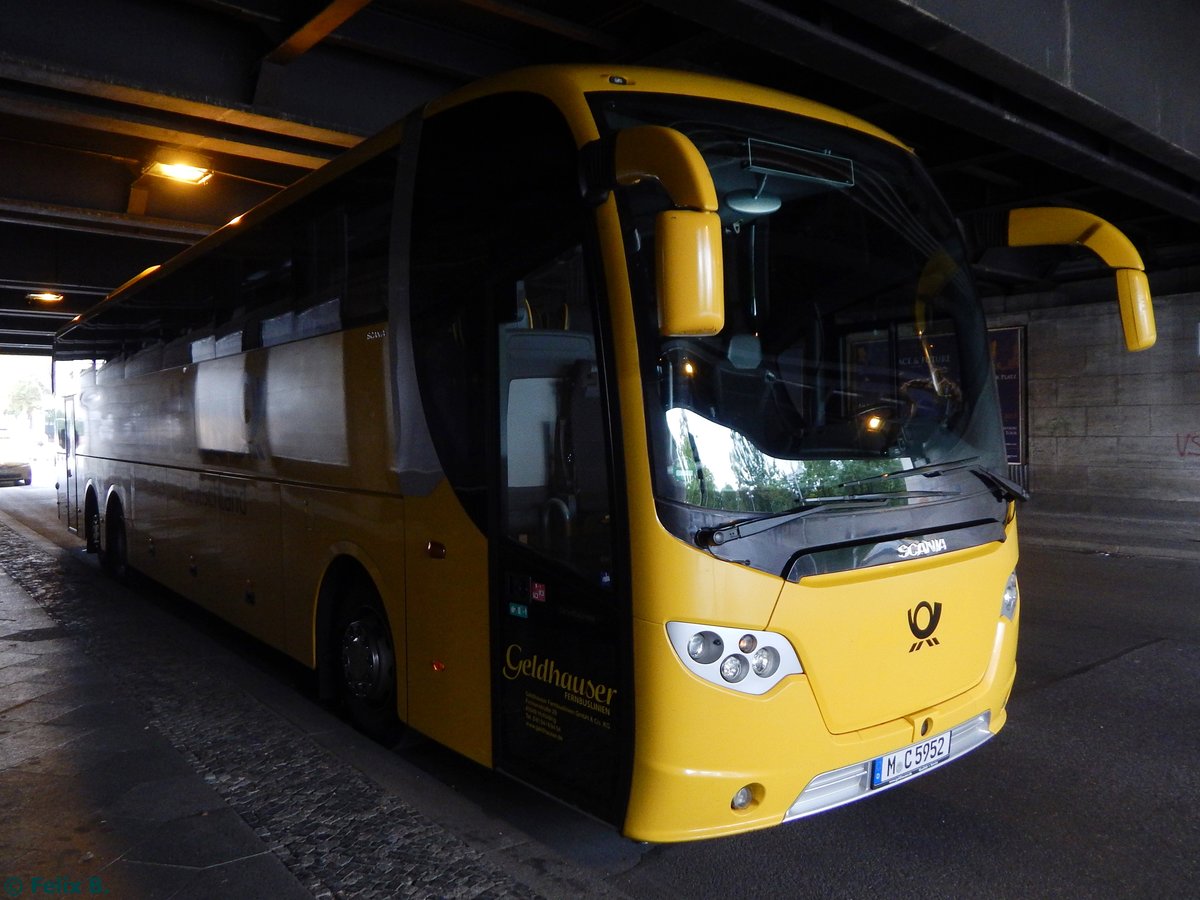 Scania OmniExpress von Postbus/Geldhauser aus Deutschland in Berlin.