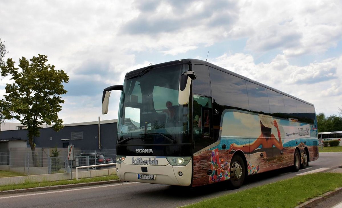 Scania TX von K�berich Reisen aus DE 2018 in Krems gesehen.
