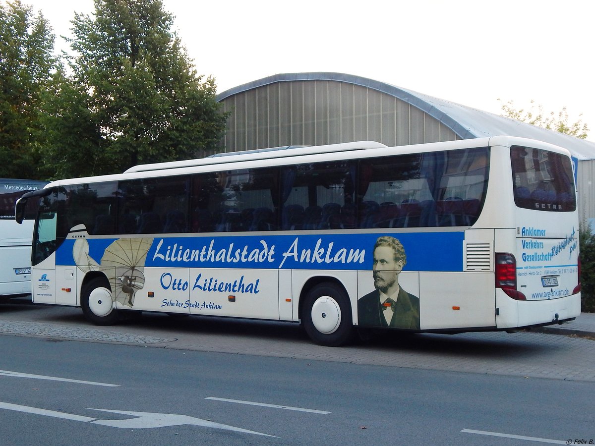 Setra 415 GT der Anklamer Verkehrsgesellschaft in Neubrandenburg.