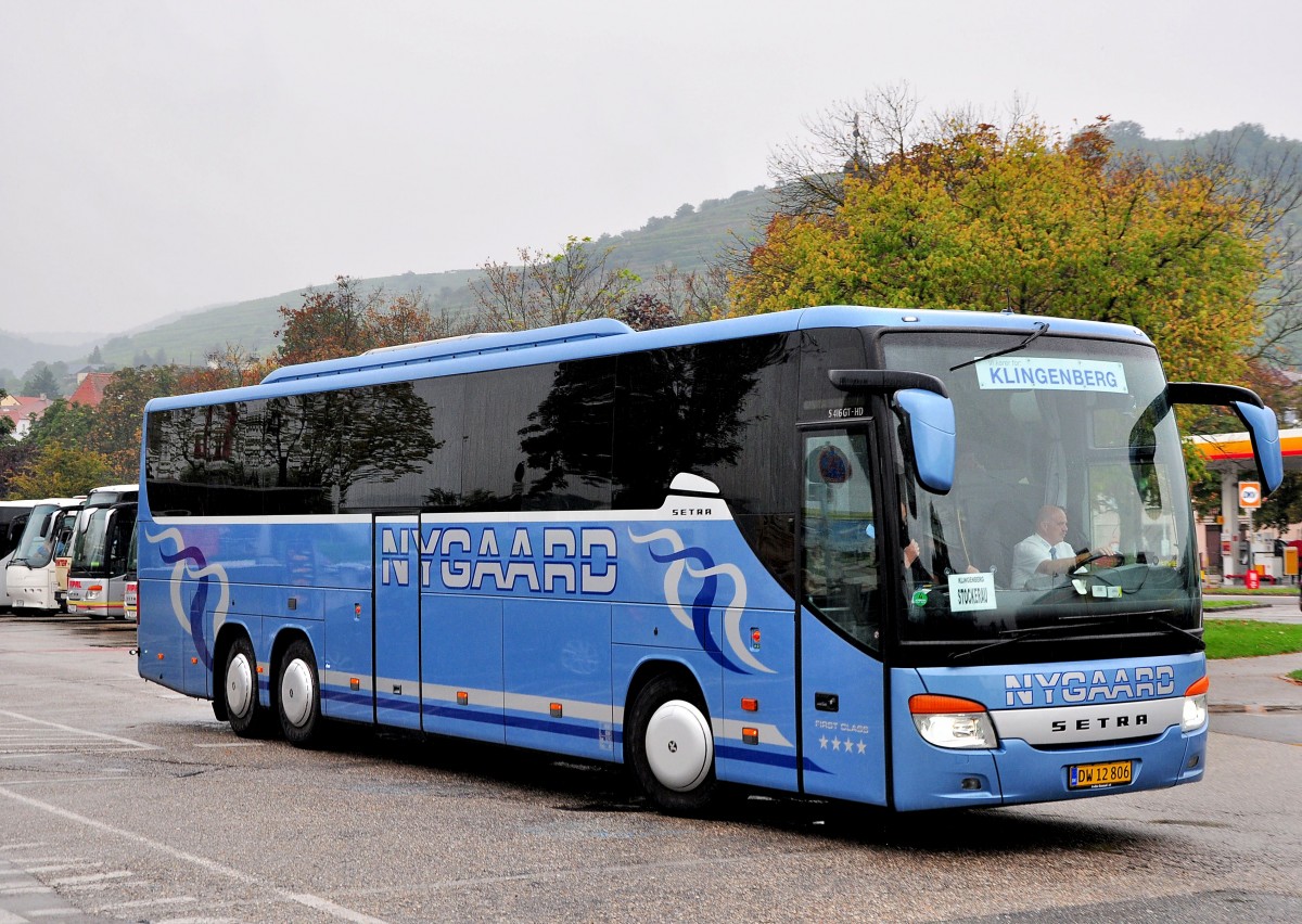 Setra 416 GT-HD von Nygaard aus D�nemark am 11.9.2014 in Krems gesehen.