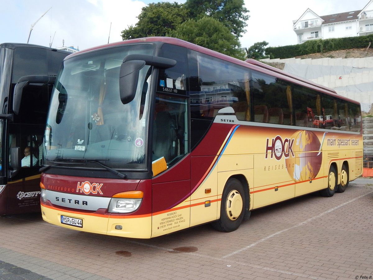 Setra 416 GT-HD von Reisebüro Hock aus Deutschland im Stadthafen Sassnitz.