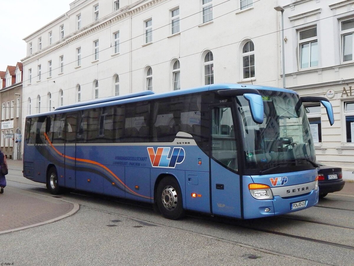 Setra 416 GT der Verkehrsgesellschaft Ludwigslust-Parchim mbH in Schwerin.