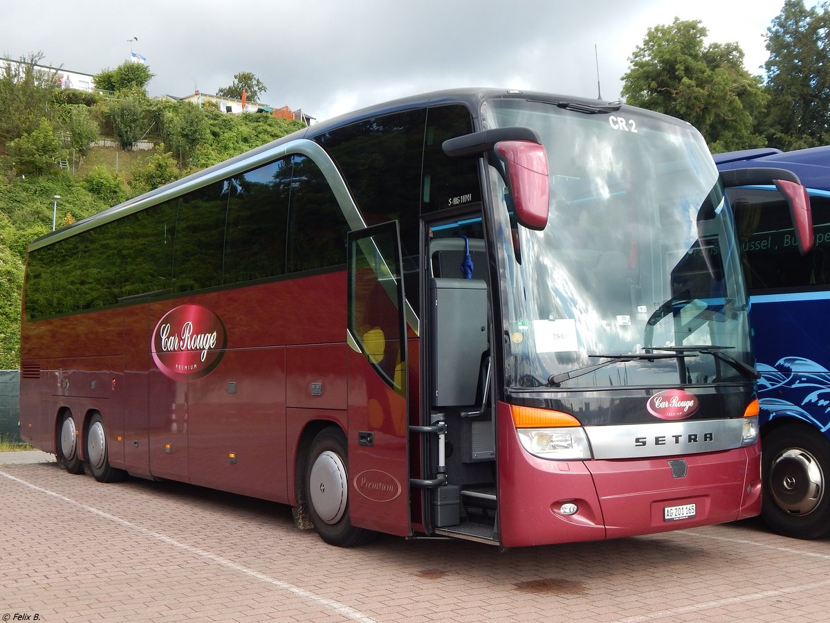 Setra 416 HDH von Car Rouge aus der Schweiz im Stadthafen Sassnitz. 