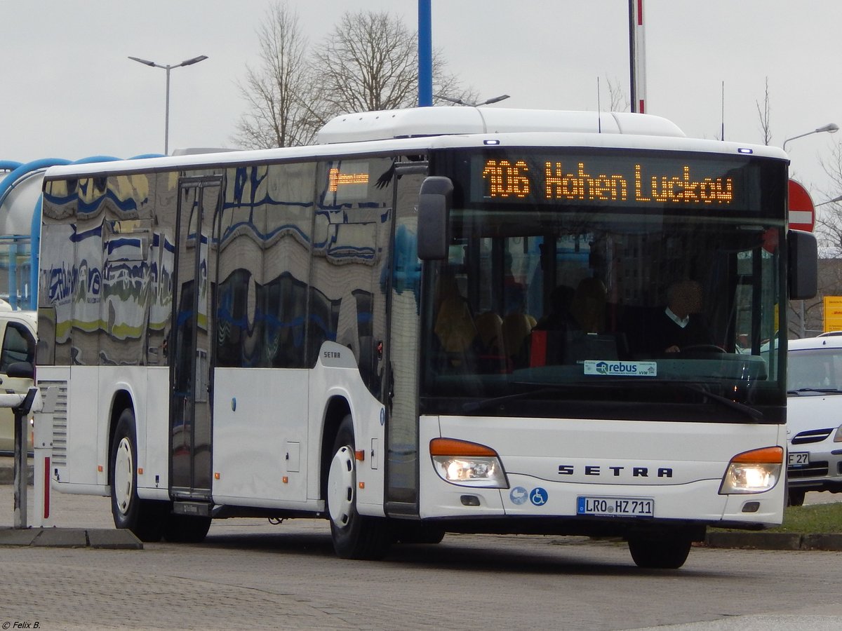 Setra 416 NF von Ostseewindreisen (ex Schröder, Langenau/D) aus Deutschland in Rostock.