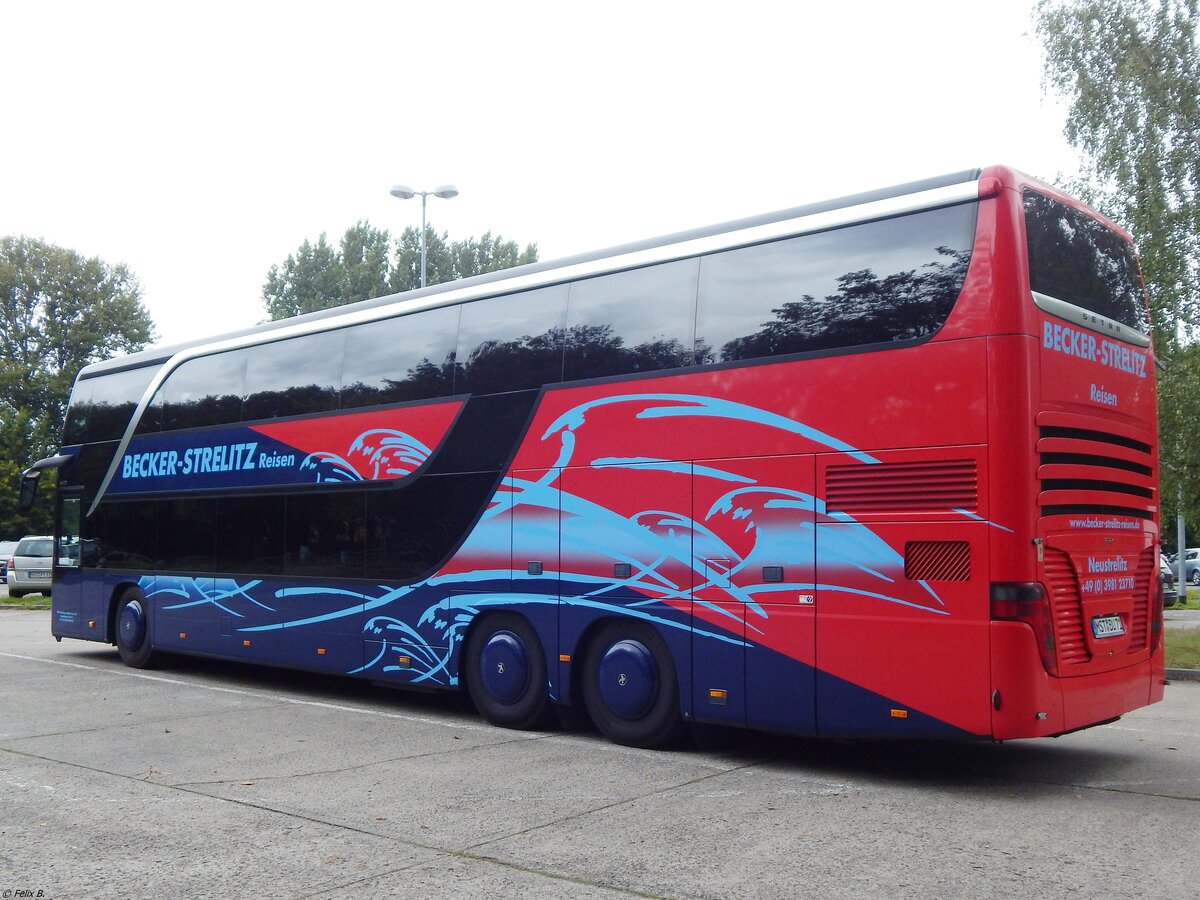 Setra 431 DT von Becker-Strelitz Reisen aus Deutschland in Neubrandenburg.