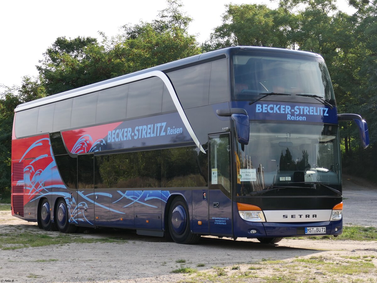 Setra 431 DT von Becker-Strelitz Reisen aus Deutschland in Neubrandenburg.