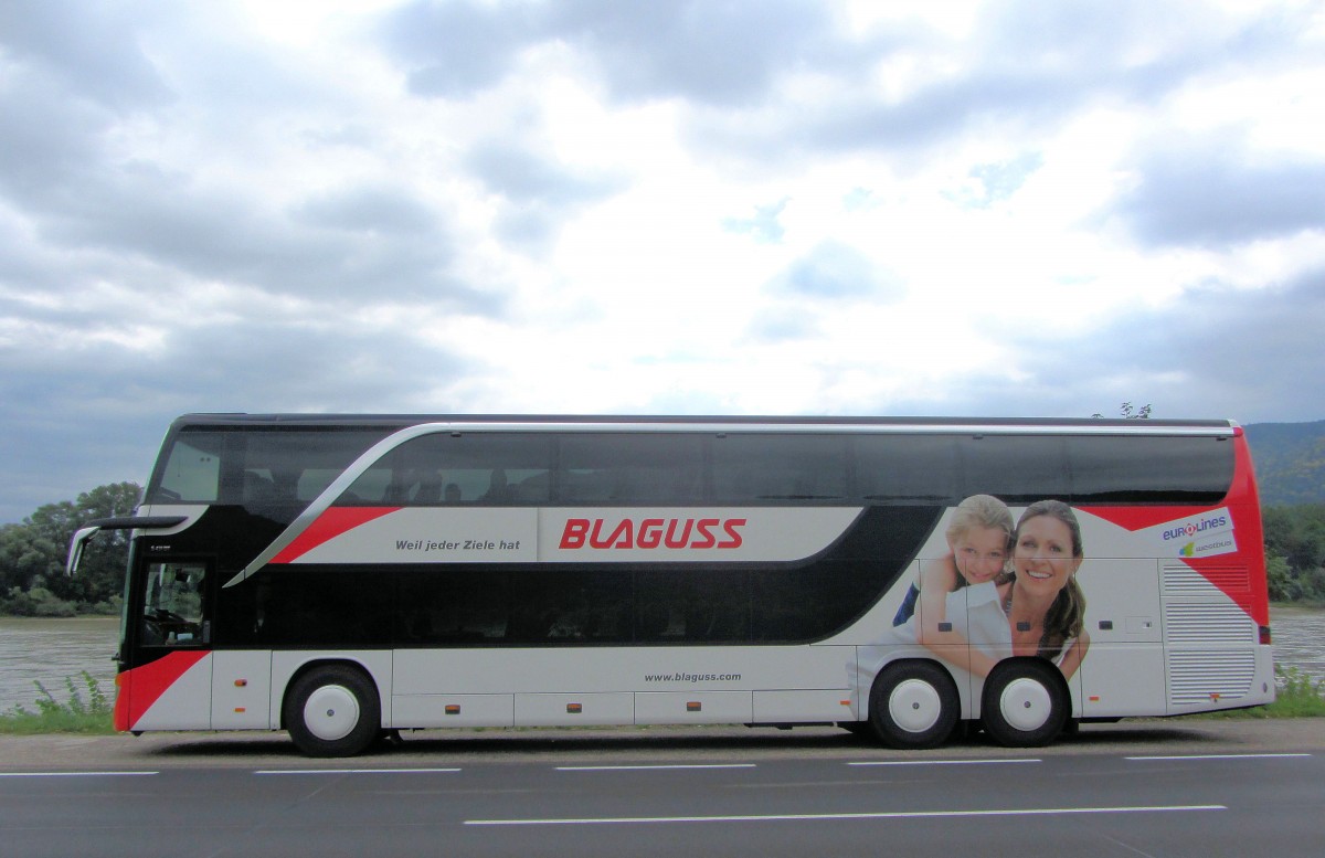 SETRA 431 DT von BLAGUSS Reisen aus Wien im September 2013 in der Wachau/Nieder�sterreich gesehen.