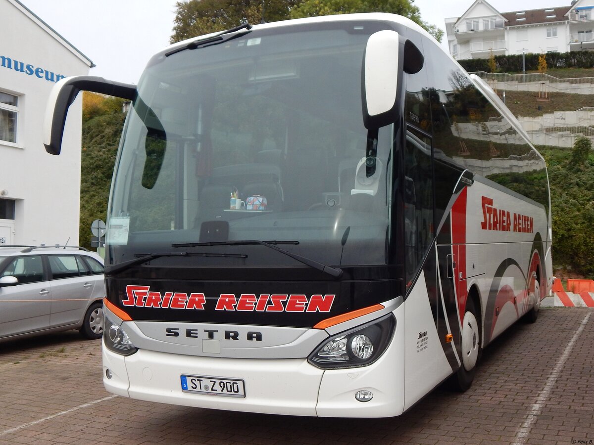 Setra 515 HD von Strier Reisen aus Deutschland im Stadthafen Sassnitz.